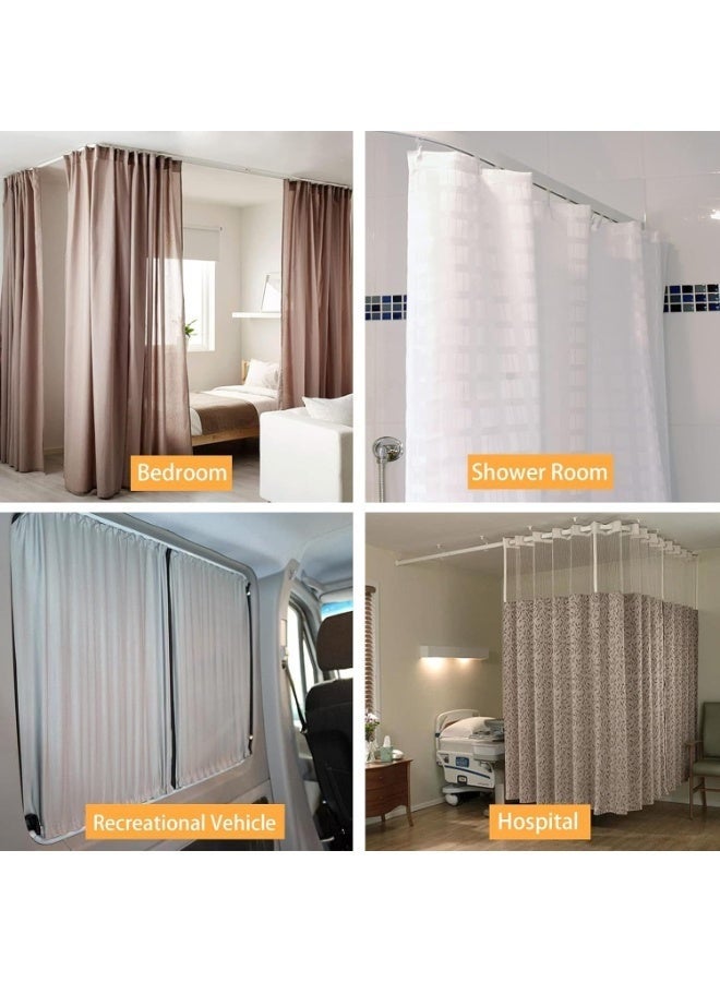 Arabest Flexible Curved Ceiling Curtain Track 3m, DIY Bendable Rail System with Silent Rollers for Bay Windows, Shower Stalls, RVs, Closets & Room Separation - Image 2